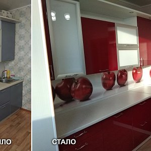 Замена кухонной столешницы Антарктида Duropal 6480 и стеновой панели Albico, замена мойки в Екатеринбурге.