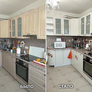 Замена фасадов с ПВХ на суперглянцевый Акрил в Екатеринбурге. ул. Щорса 105 у Автовокзала.