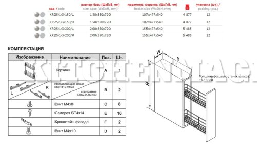 Бутылочница BELLA 150L KR25/1/3/150/L Boyard