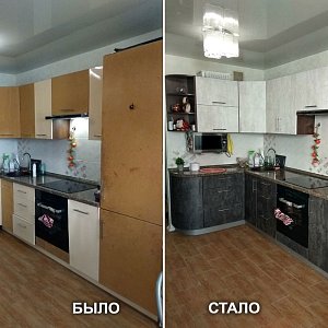 Замена фасадов кухонного гарнитура в Екатеринбурге. Ул. Вилонова, 22а в Пионерском.