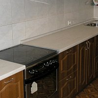 Замена кухонной столешницы Травертин Duropal 6245 в Екатеринбурге.