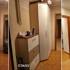 Замена фасадов на шкафах прихожей в Екатеринбурге. ул. Родонитовая, 24 на Ботанике.