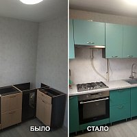 Замена фасадов, столешницы, мойки. ул. Металлургов, 18.