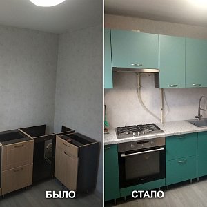 Замена фасадов, столешницы, мойки в Екатеринбурге. ул. Металлургов, 18 в Верх-Исетском районе.