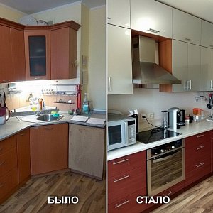 Реконструкция кухонного гарнитура в Екатеринбурге. ул. Шефская 103. «Эльмаш» Орджоникидзевский район.