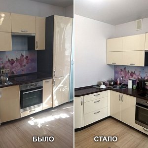 Замена фасадов кухонного гарнитура в Екатеринбурге. Ул. Волгоградская, 88 в Ленинском районе.