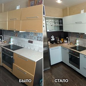 Замена фасадов кухонного гарнитура в Екатеринбурге. Ул. Союзная, 2 у Автовокзала.