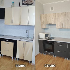 Замена кухонных фасадов ПВХ в Екатеринбурге. ул. Куйбышева, 98.