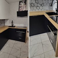 Установка новой кухонной столешницы кухни Икея. ул. Билимбаевская, 37, г. Екатеринбург.