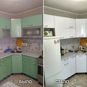 Замена фасадов - ПВХ Белый глянец. Новоберёзовский, ул. Энергостроителей, 4.
